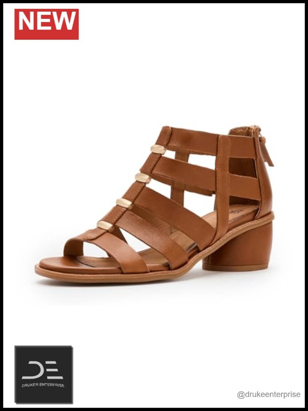 Söfft Coco Gladiator Leather Heeled Sandals Ankle Strap Zip